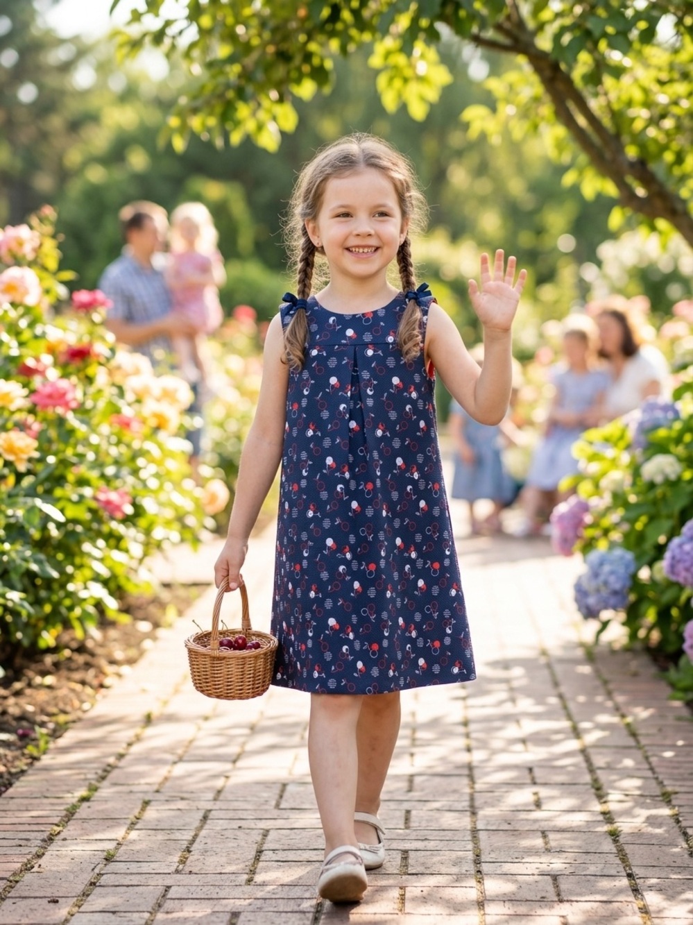 Janie and Jack Navy Tie-Shoulder Sundress - Picture 1 of 2